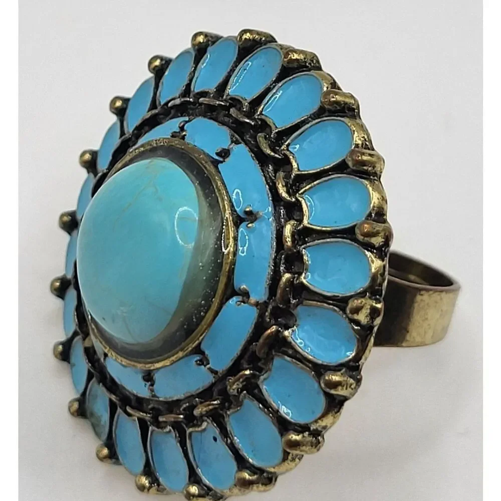 Southwestern Turquoise Ring Adjustable